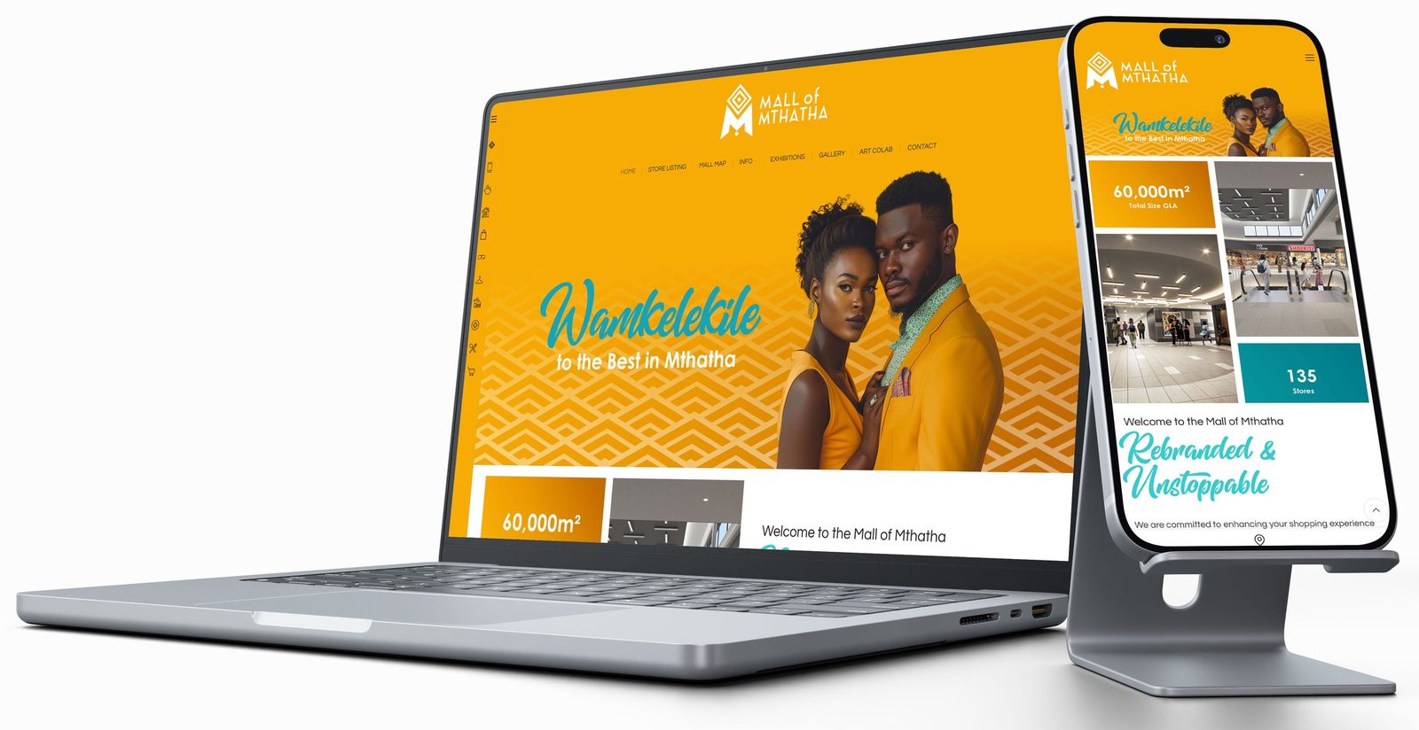 Mall of Mthatha website on laptop and phone